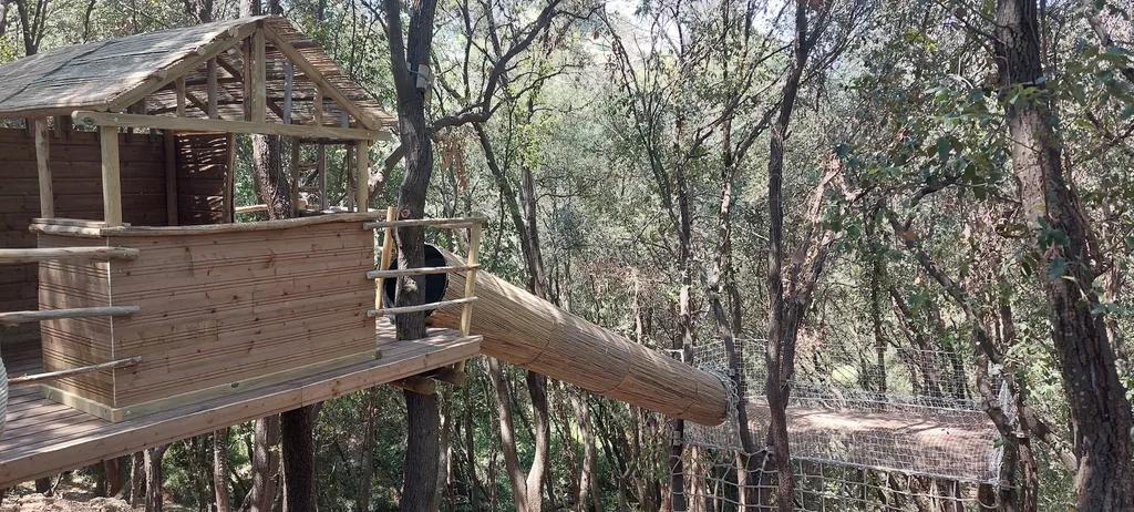 Treehouse with a slide and nets, Antibes