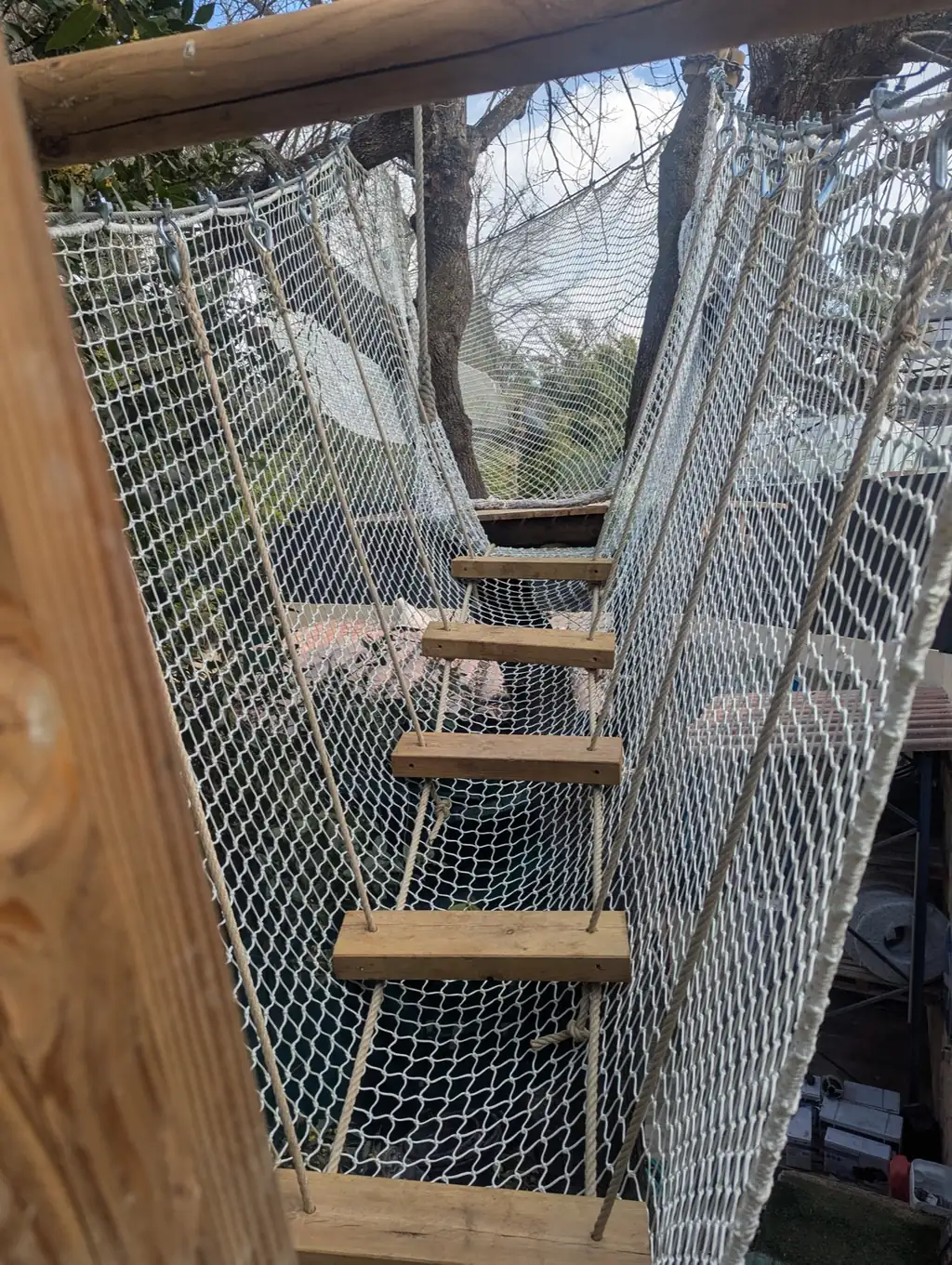 Net ladder on an aerial course